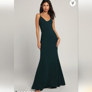 Lulus infinite glory forest green maxi dress size medium